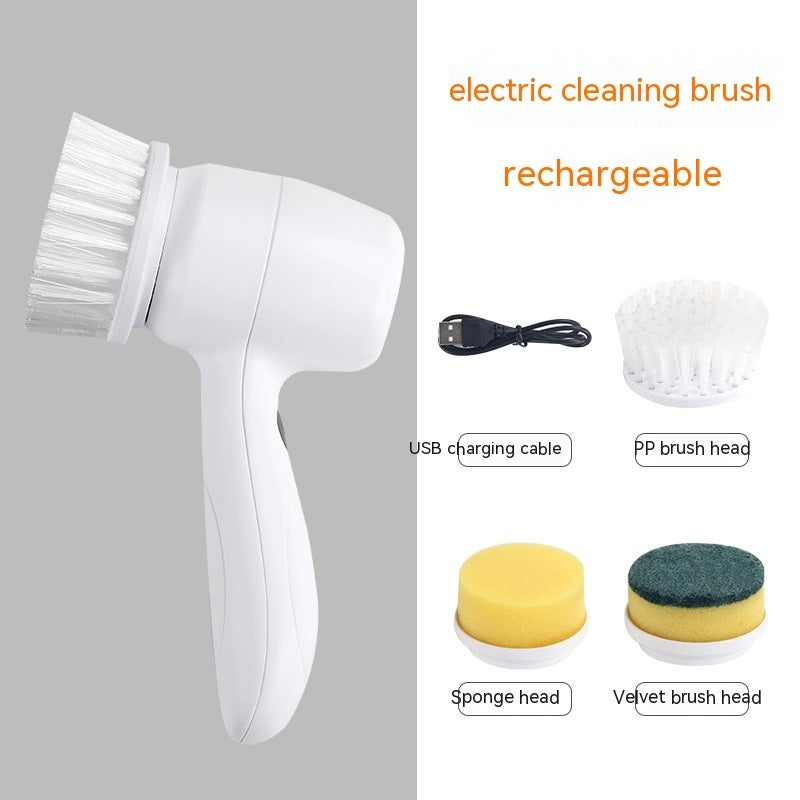 Electric Cleaning Brush 4 In 1 Spinning Scrubber Handheld Electric Cordless Cleaning Brush Portable - CyberLLC