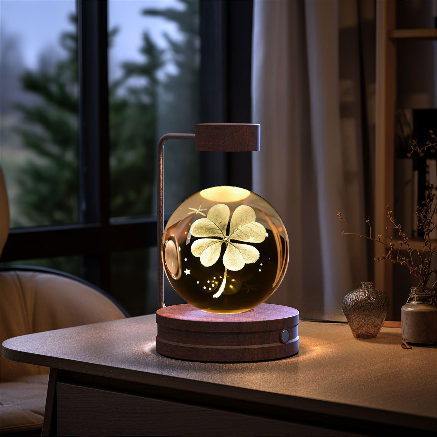 Crystal Ball Cosmic Dinosaur Indoor Night Light USB Power Warm Bedside Light Birthday Gift Night Lamp - CyberLLC