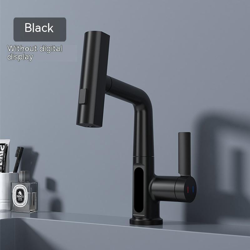 Intelligent Digital Display Faucet Pull-out Basin Faucet Temperature Digital Display Rotation - CyberLLC