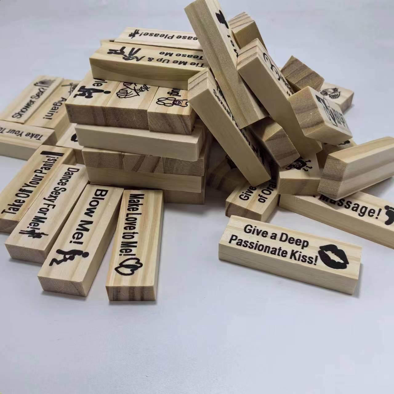 Jenga Couple Game Night Intimacy Block Tower Tumbling Tower Stacking Blocks Game Party Interactive Game