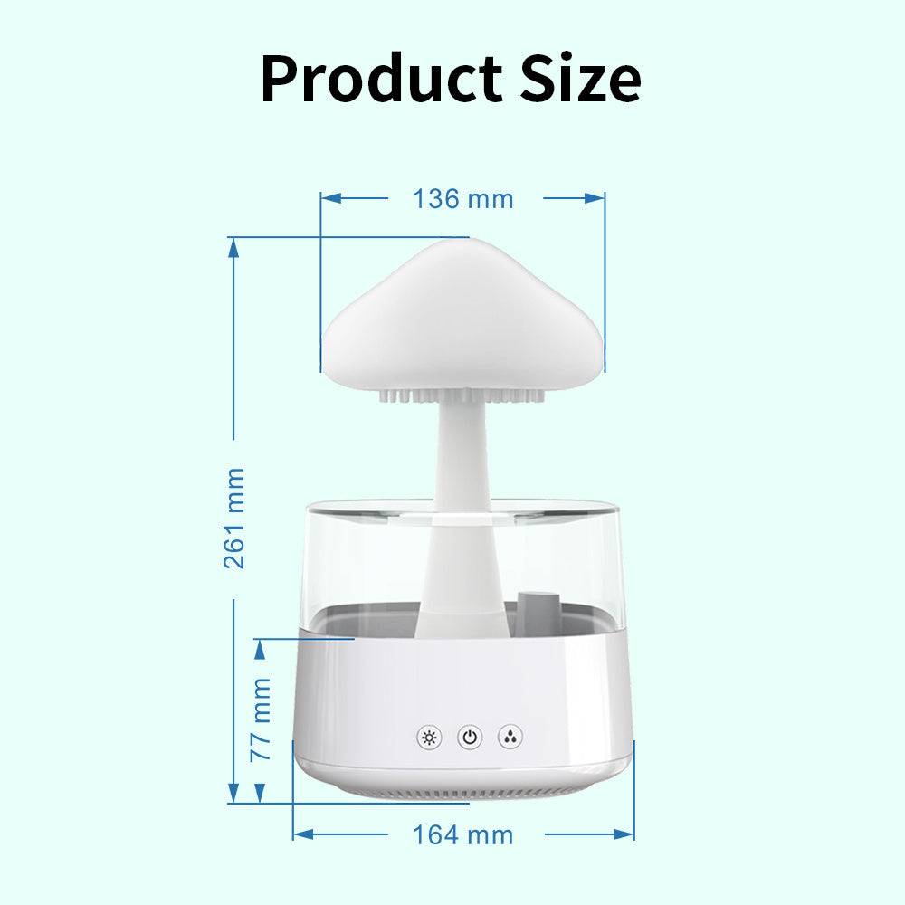 Soothing, Relaxing Rain Humidifier Mushroom, Rain Cloud, Water Drop Humidifier. - CyberLLC