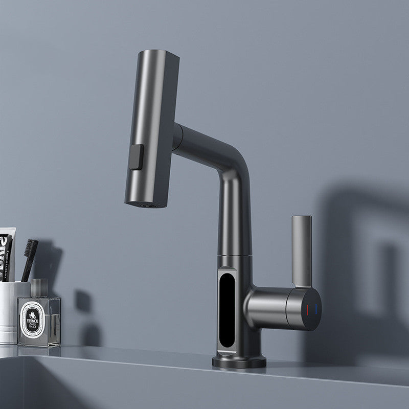Intelligent Digital Display Faucet Pull-out Basin Faucet Temperature Digital Display Rotation - CyberLLC