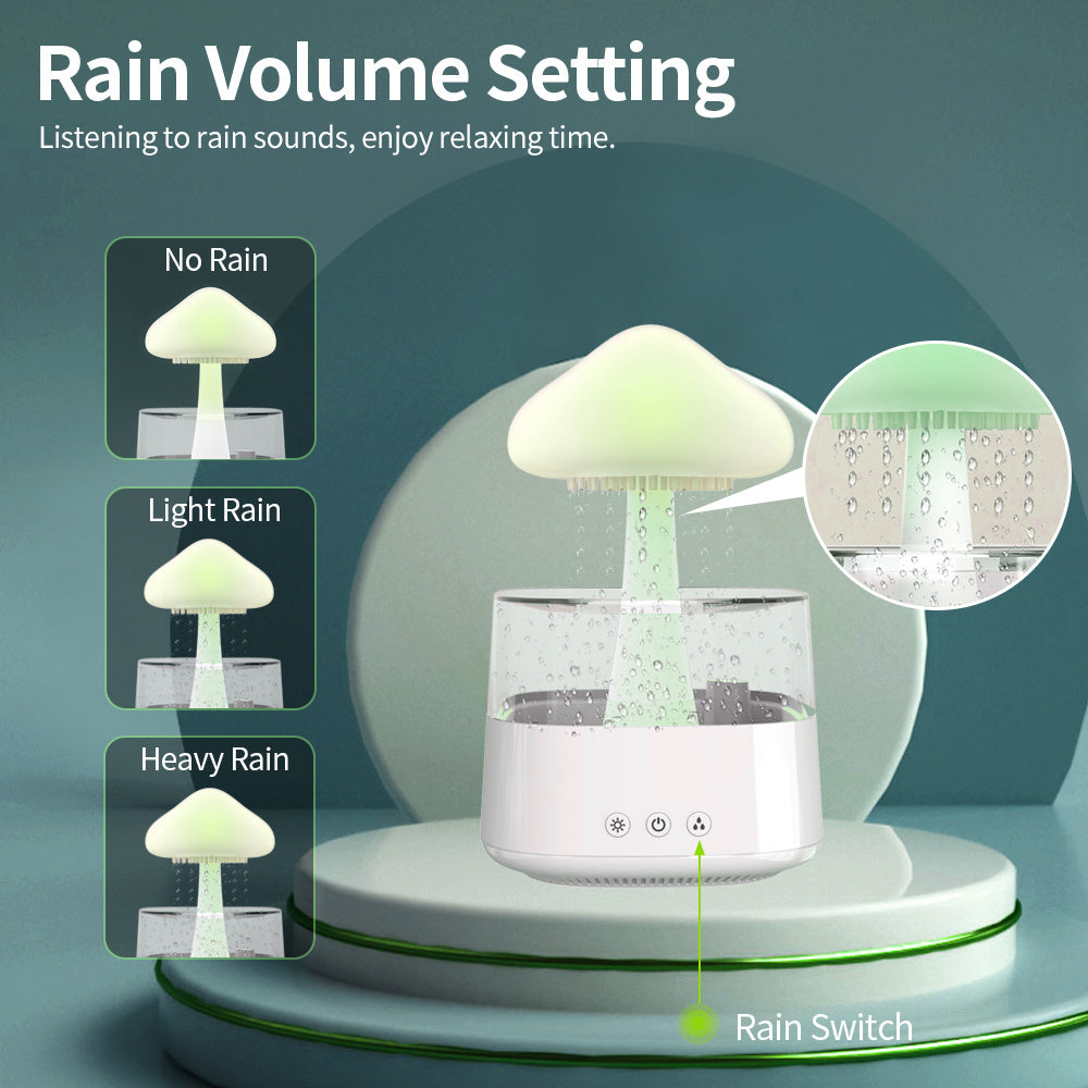 Soothing, Relaxing Rain Humidifier Mushroom, Rain Cloud, Water Drop Humidifier. - CyberLLC
