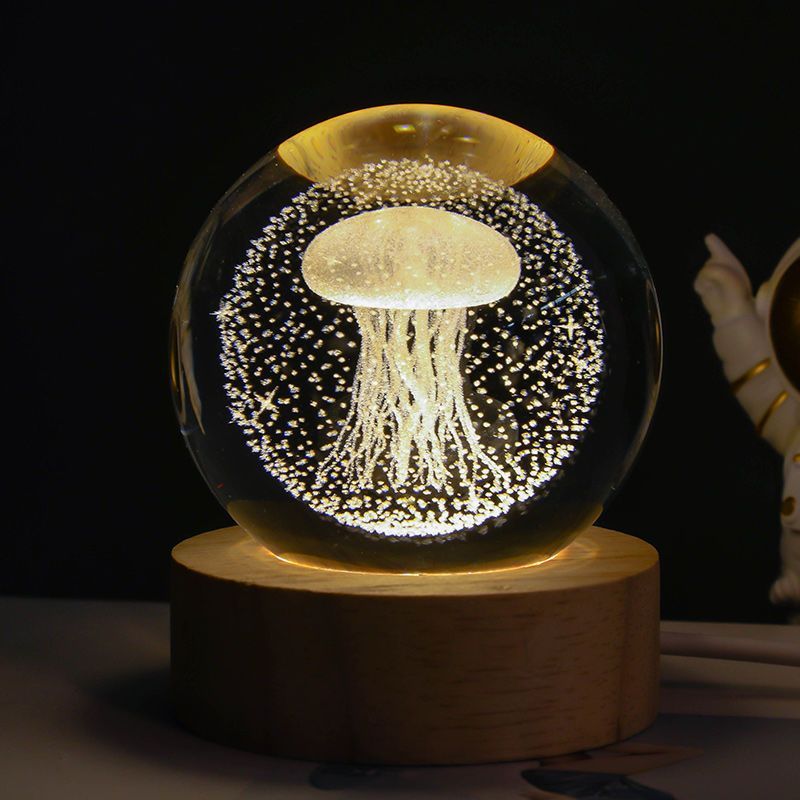 Luminous Starry Sky And Planets Moon Moon Crystal Ball Small Night Lamp Projection Ambience Light Creative Gift New Strange Gift - CyberLLC