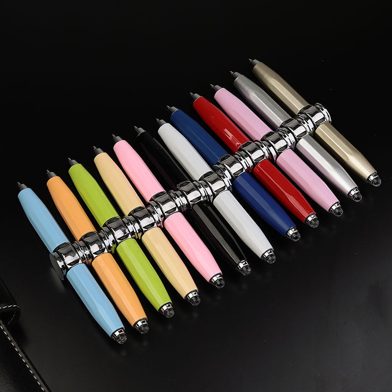 Creative Multi-Function LED Pen Spinning Decompression Gyro Metal Ballpoint Pen Fashion Office School Supplies Writing Pens - CyberLLC