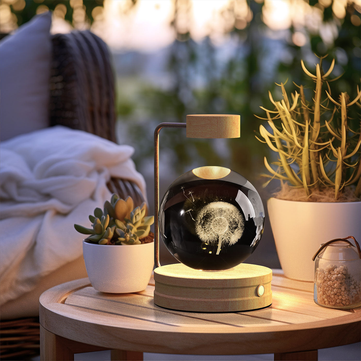 Crystal Ball Cosmic Dinosaur Indoor Night Light USB Power Warm Bedside Light Birthday Gift Night Lamp - CyberLLC