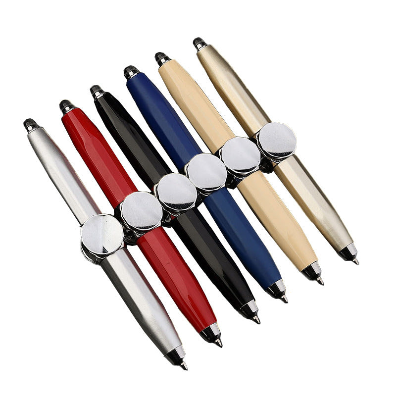 Creative Multi-Function LED Pen Spinning Decompression Gyro Metal Ballpoint Pen Fashion Office School Supplies Writing Pens - CyberLLC