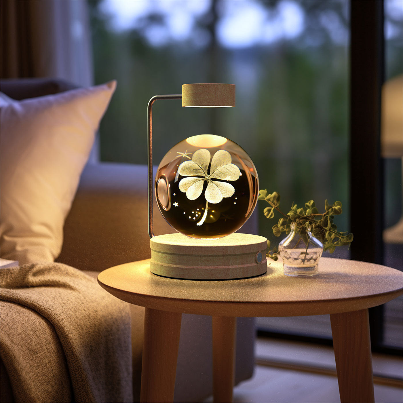 Crystal Ball Cosmic Dinosaur Indoor Night Light USB Power Warm Bedside Light Birthday Gift Night Lamp - CyberLLC