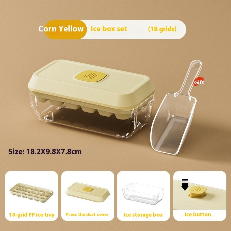 Ice Cube Tray 32 Grid Silicone Mould With Lid Shovel Storage Box Remove With One Click Ice Maker Summer Kitchen Gadget