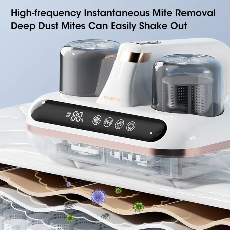 New Mattress Vacuum Mite Remover Cordless Handheld Powerful Cleaner Suction For Bed - CyberLLC