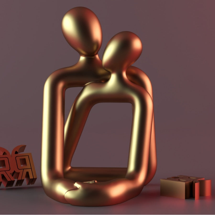 Heartwarming Loving Couple Resin Statue A Timeless Modern Home Decor Accent For Bookshelves, Office Desks, And Nightstands