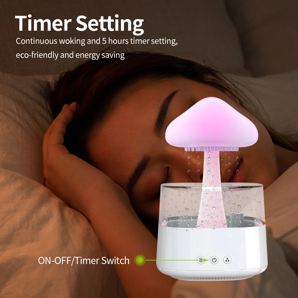 Soothing, Relaxing Rain Humidifier Mushroom, Rain Cloud, Water Drop Humidifier. - CyberLLC