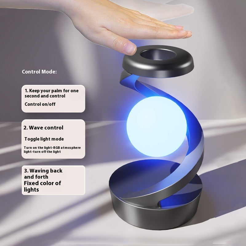 Rotating Moon Desk Lamp With Phone Wireless Charging Sensor Control Table Lamps Decorative Desktop Lamp Small Night Lamp Home Decor - CyberLLC