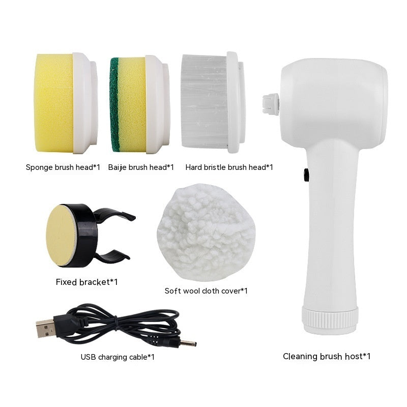 Electric Cleaning Brush 4 In 1 Spinning Scrubber Handheld Electric Cordless Cleaning Brush Portable - CyberLLC