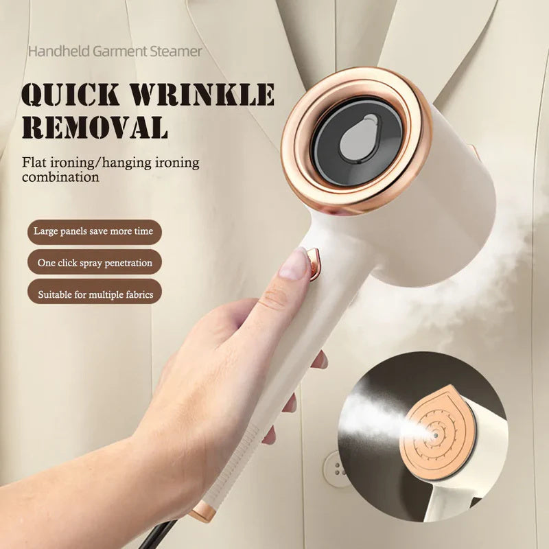 All New, Elegant Mini Portable Handheld Garment Steamer, Versatile Fabric, clothes Steam Iron for Travel & Home Use, Vertical Design - CyberLLC