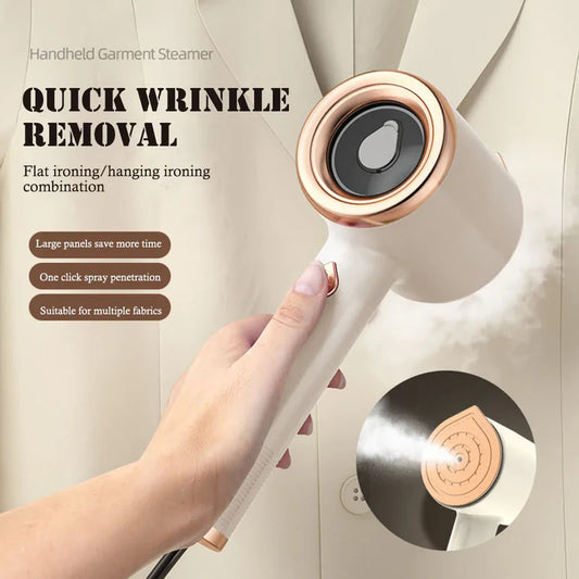 All New, Elegant Mini Portable Handheld Garment Steamer, Versatile Fabric, clothes Steam Iron for Travel & Home Use, Vertical Design - CyberLLC