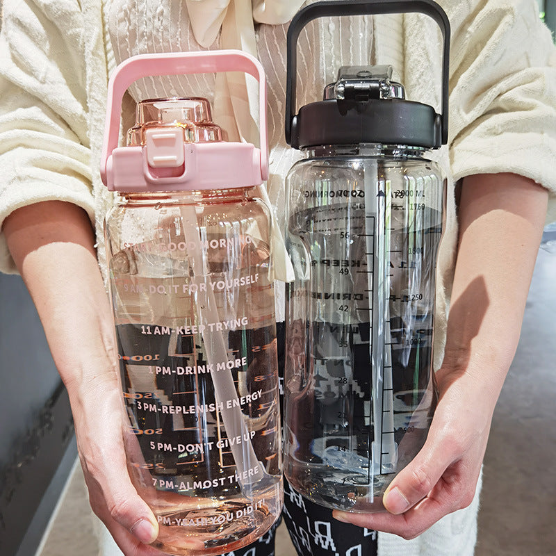Large Plastic Cup Portable motivation Water Bottle - CyberLLC