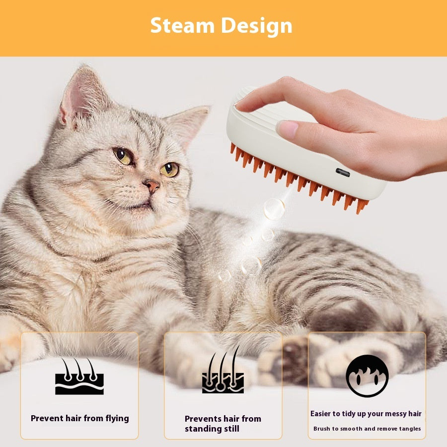 USB Rechargeable Pets Steam Brush Spray Massage Comb Pet Grooming Tools Cat Steam Comb Pet Products - CyberLLC