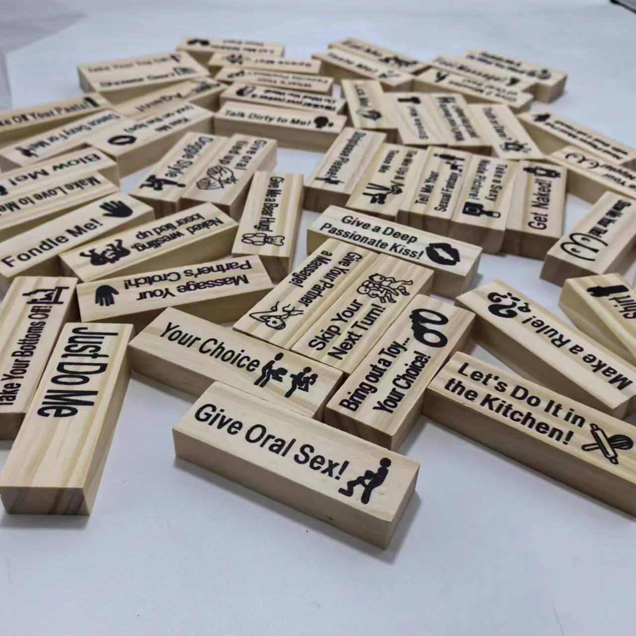 Jenga Couple Game Night Intimacy Block Tower Tumbling Tower Stacking Blocks Game Party Interactive Game