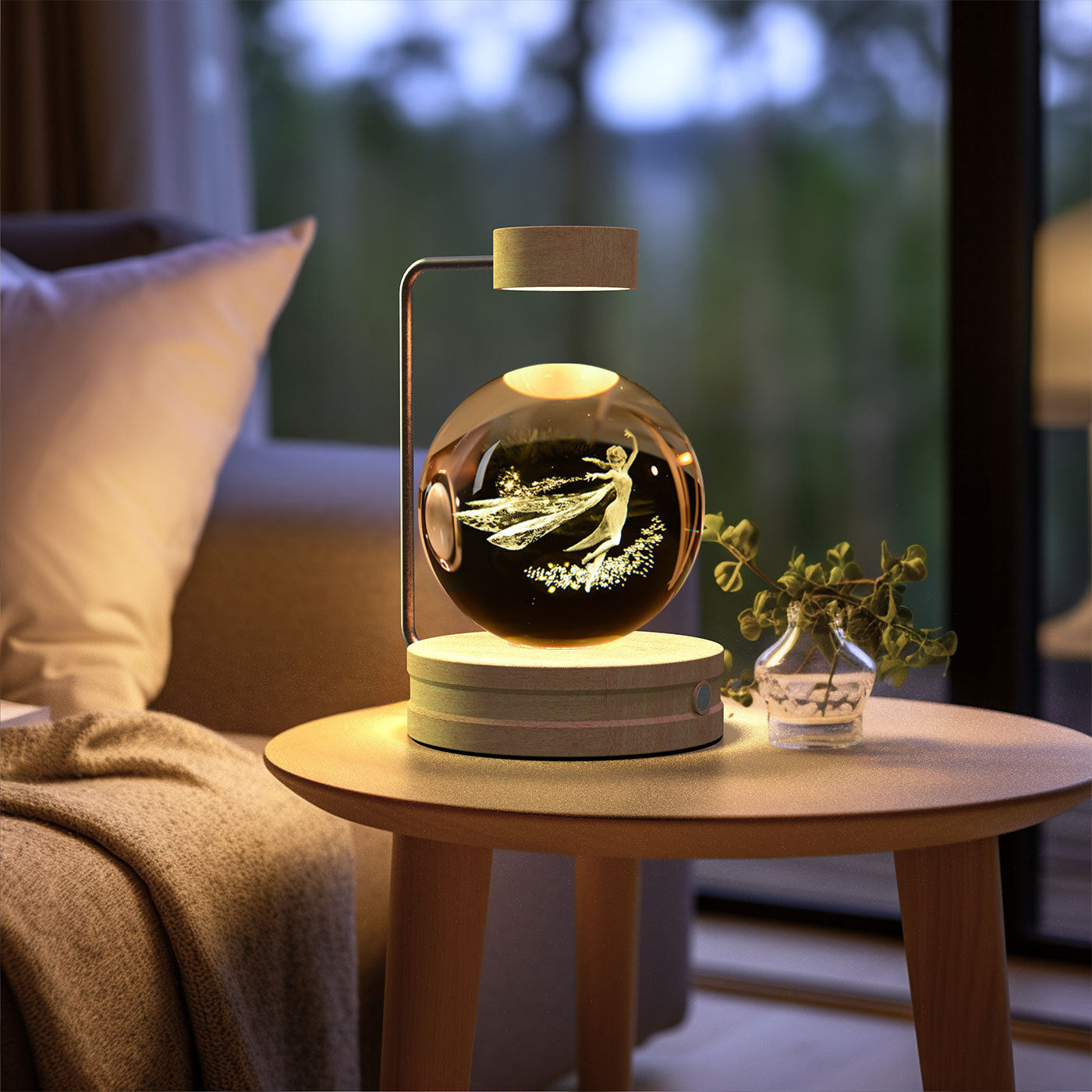 Crystal Ball Cosmic Dinosaur Indoor Night Light USB Power Warm Bedside Light Birthday Gift Night Lamp - CyberLLC