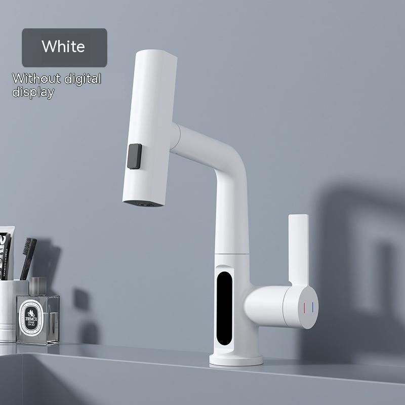 Intelligent Digital Display Faucet Pull-out Basin Faucet Temperature Digital Display Rotation - CyberLLC