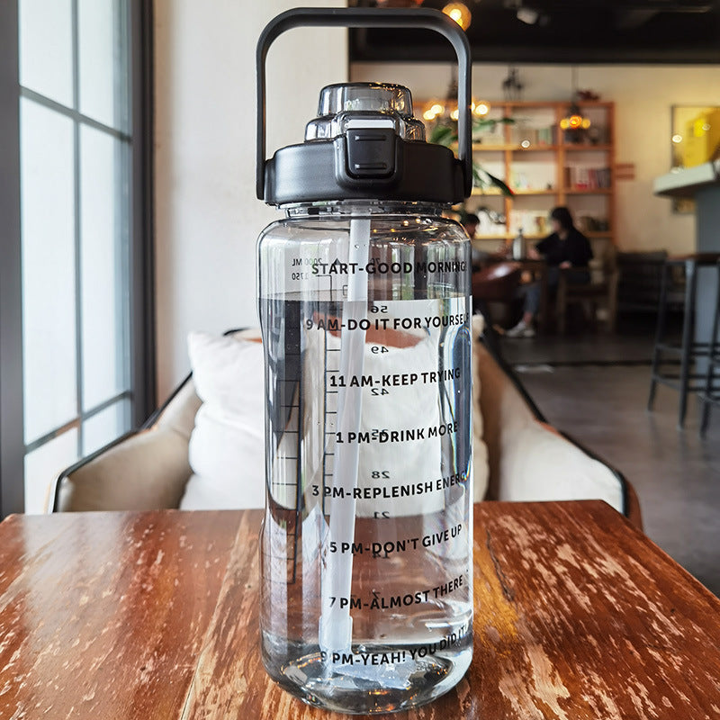 Large Plastic Cup Portable motivation Water Bottle - CyberLLC