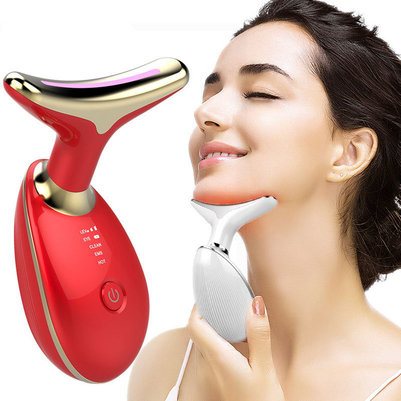 Neck Lifting EMS Thermal And Tighten Massager Electric Micro-current Wrinkle Remover Plus Massager