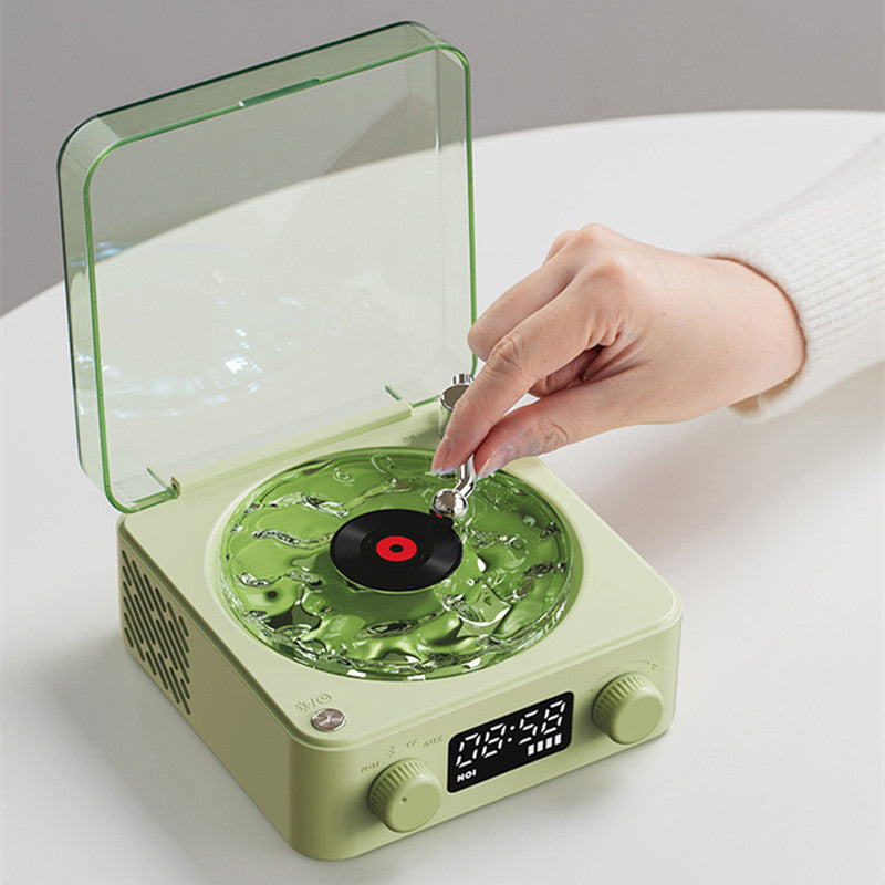 Retro Turntable Speaker Wireless Bluetooth 5.0 Vinyl Record Player Stereo Sound With White Noise RGB Projection Lamp Effect - CyberLLC