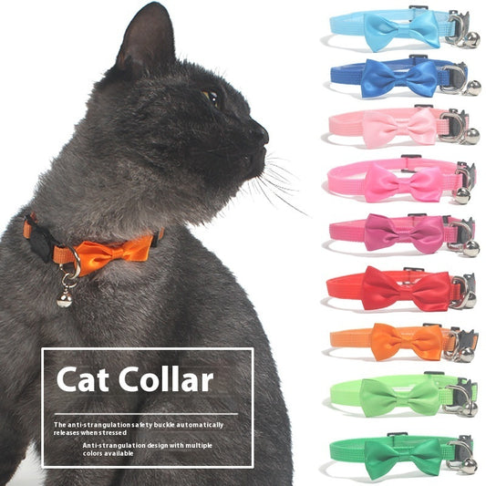 New Comfy, Pet Bow Collar Nylon Ribbon Multi-color Adjustable With Bell Pet Decorations - CyberLLC