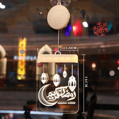 LED Ramadan 3D Hanging Lamp Castle & Moon Design Kerosene Light for Eid & Home Decor