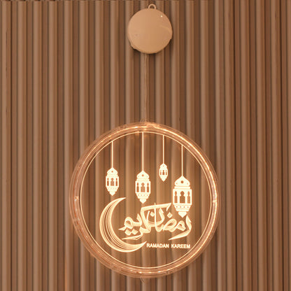 LED Ramadan 3D Hanging Lamp Castle & Moon Design Kerosene Light for Eid & Home Decor