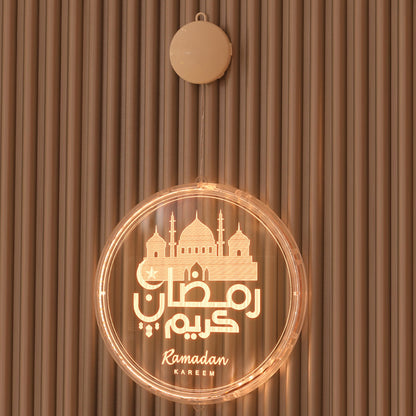 LED Ramadan 3D Hanging Lamp Castle & Moon Design Kerosene Light for Eid & Home Decor