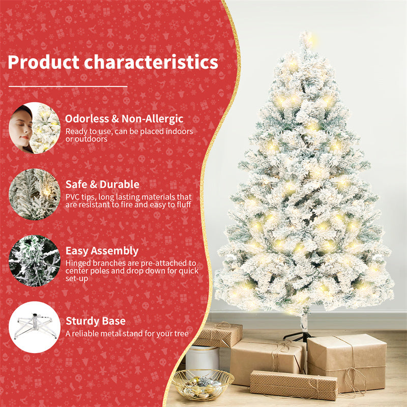 Magical Snow-Flocked Christmas Tree Ultra Realistic PVC Holiday Tree That Instantly Transforms Any Space