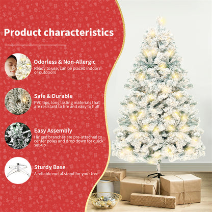 Magical Snow-Flocked Christmas Tree Ultra Realistic PVC Holiday Tree That Instantly Transforms Any Space