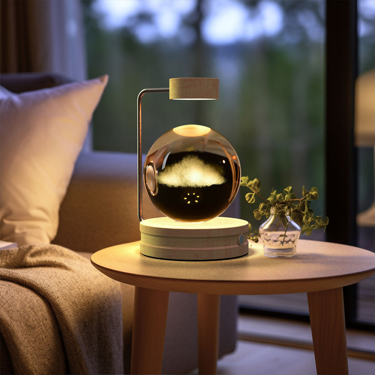 Crystal Ball Cosmic Dinosaur Indoor Night Light USB Power Warm Bedside Light Birthday Gift Night Lamp - CyberLLC