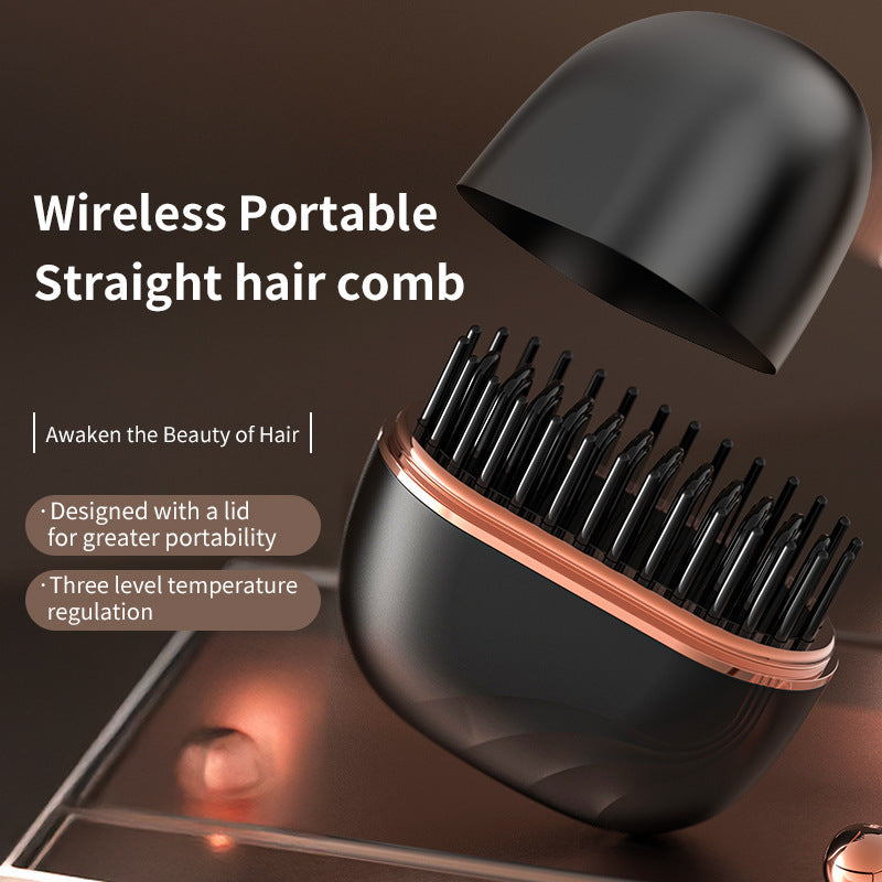 Mini Wireless Hair Straightening Comb smooth, Frizz Free, Salon Perfect Hair Anytime, Anywhere