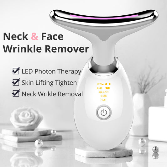 Neck Lifting EMS Thermal And Tighten Massager Electric Micro-current Wrinkle Remover Plus Massager