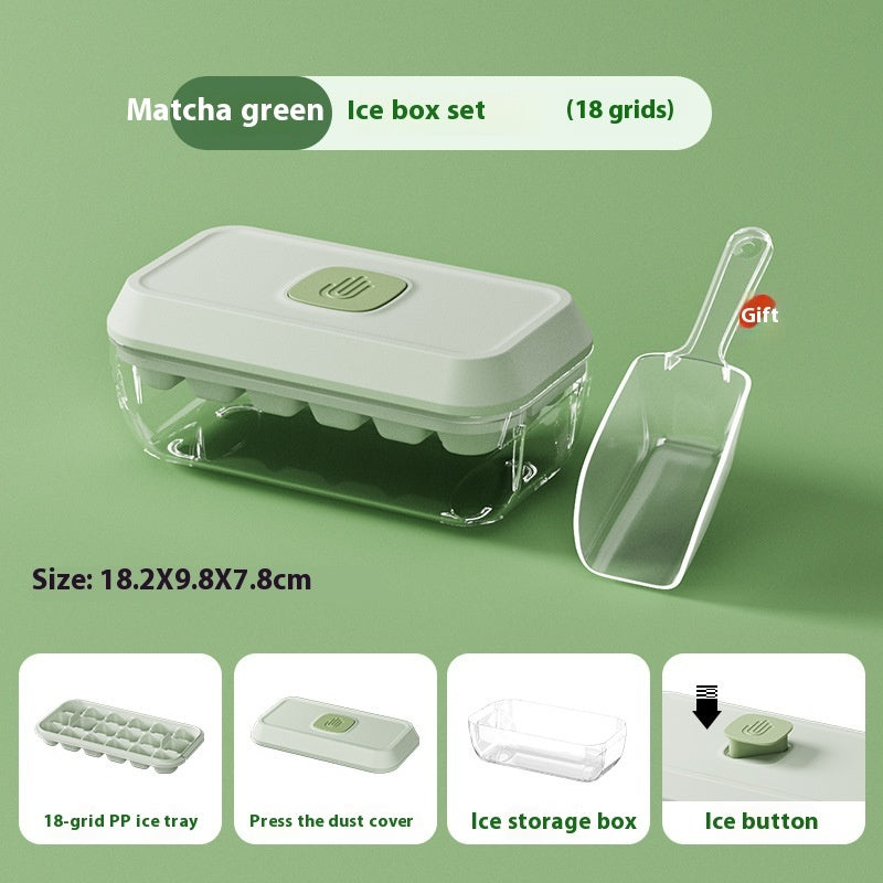 Ice Cube Tray 32 Grid Silicone Mould With Lid Shovel Storage Box Remove With One Click Ice Maker Summer Kitchen Gadget