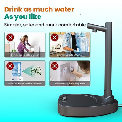 Automatic 5 Gallon Water Bottle Pump Dispenser with Stand USB Rechargeable Desktop Electric Water Dispenser (No Lifting Required)
